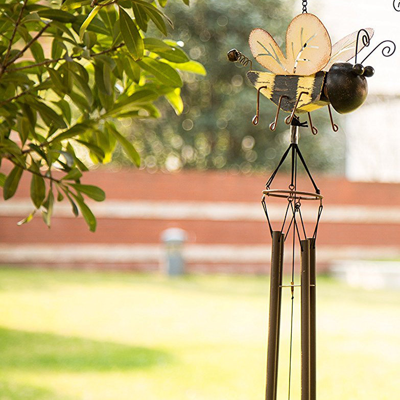 The Holiday Aisle® Tannen Insect Wooden/Iron Bee Patio Wind Chime